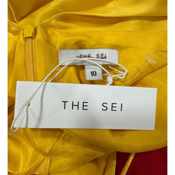 The Sei Halter Cowlneck Silk Gown in Canary Size US10 $1127 - Picture 10 of 10